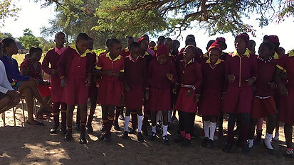 Zimbabwe girls dancing Ngamo School celebrating computer handover